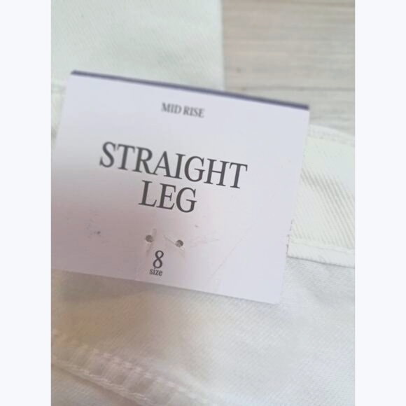 Womens FUTURE COLLECTIVE 8 Alani Noelle White Denim Jeans Waist Cutout Straight - Picture 5 of 9